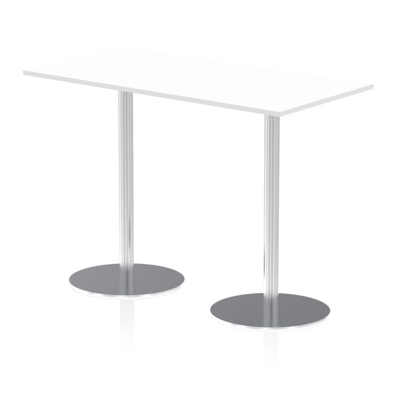 italia rectangular poseur table silver leg
