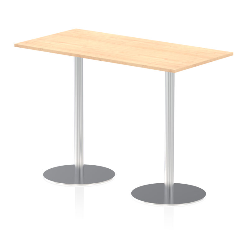 italia rectangular poseur table silver leg