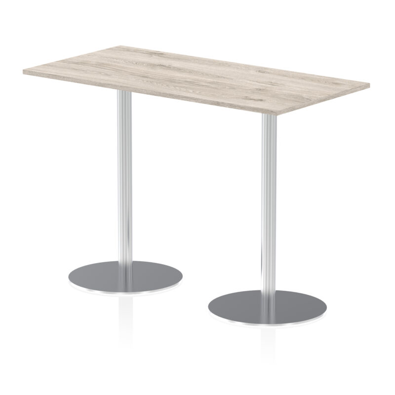 italia rectangular poseur table silver leg