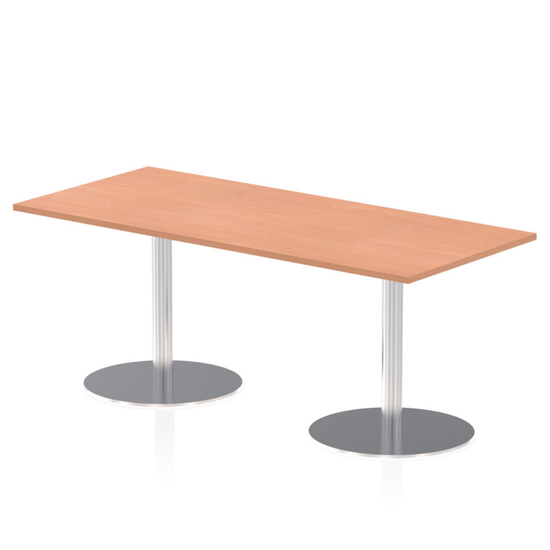 italia rectangular poseur table silver leg