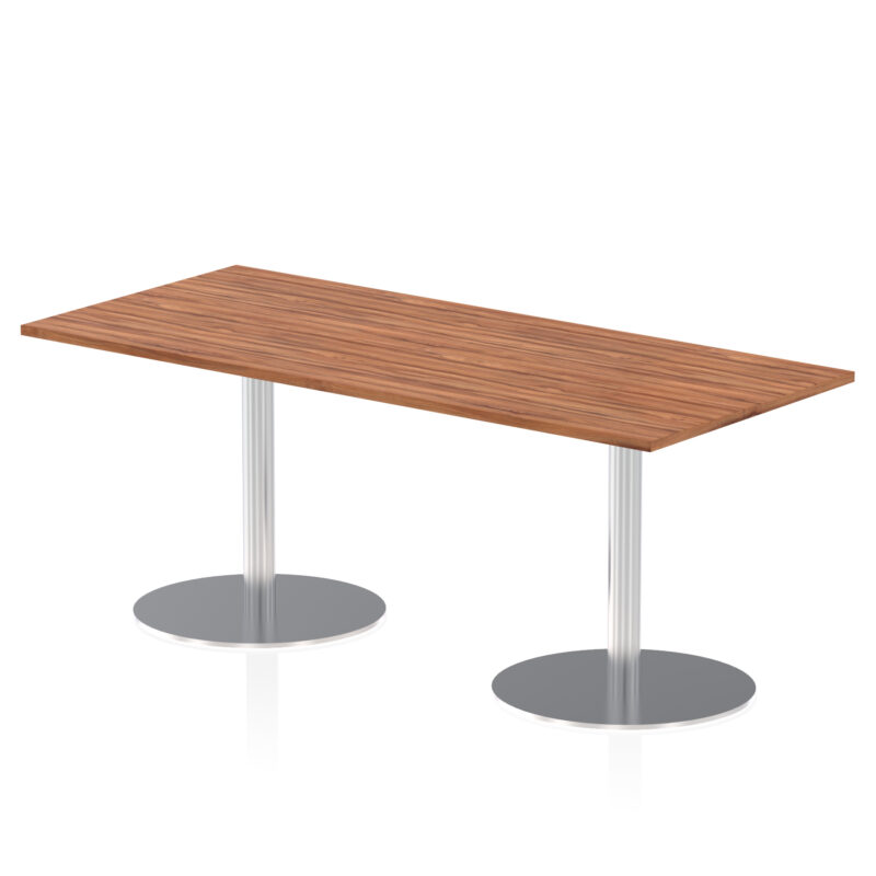 italia rectangular poseur table silver leg