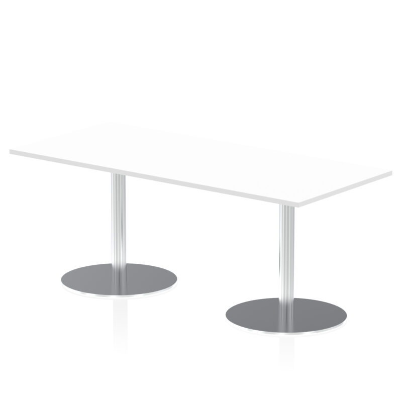 italia rectangular poseur table silver leg