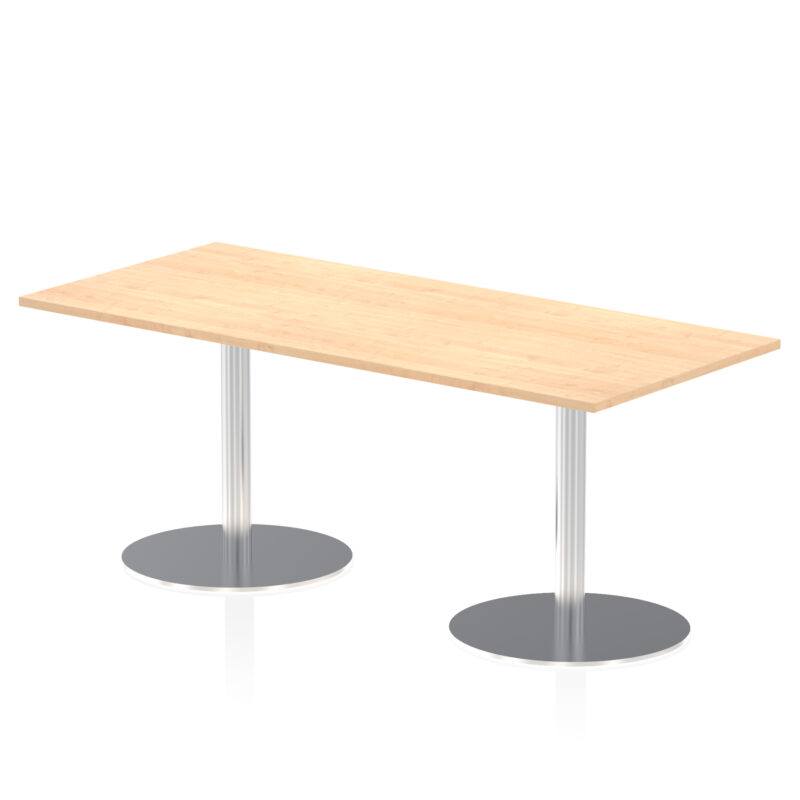 italia rectangular poseur table silver leg