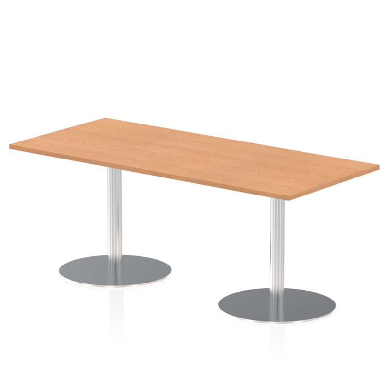 italia rectangular poseur table silver leg
