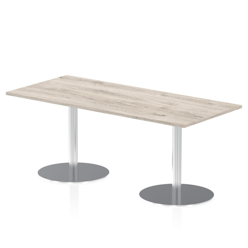 italia rectangular poseur table silver leg