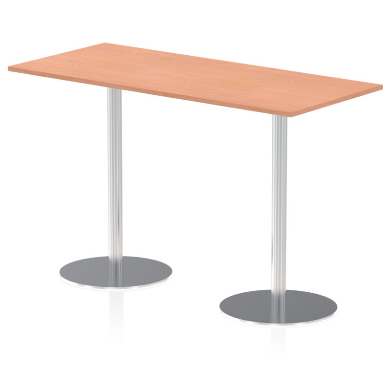 italia rectangular poseur table silver leg