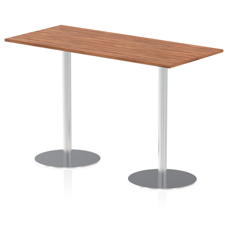 italia rectangular poseur table silver leg