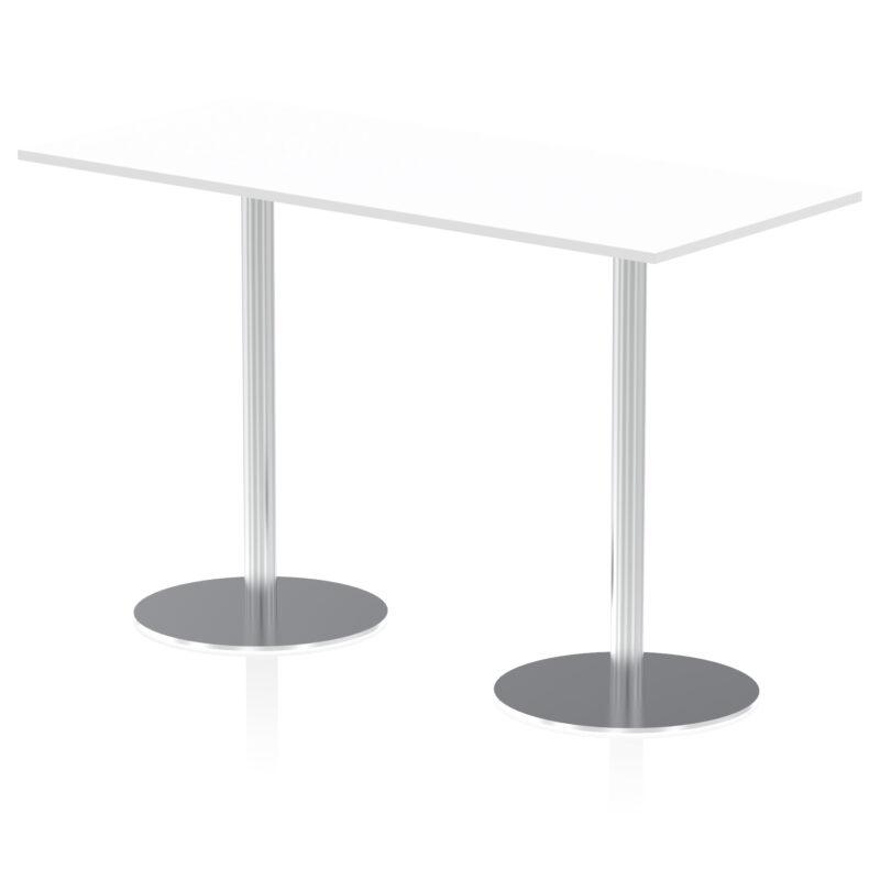 italia rectangular poseur table silver leg