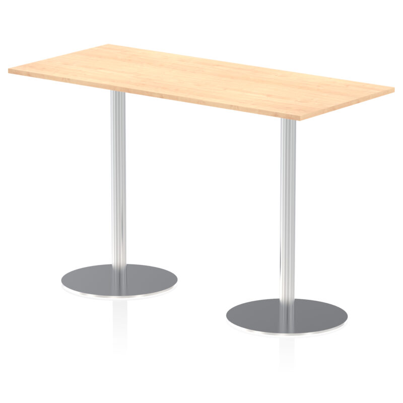 italia rectangular poseur table silver leg