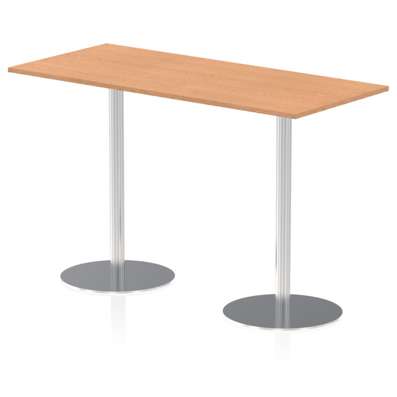 italia rectangular poseur table silver leg