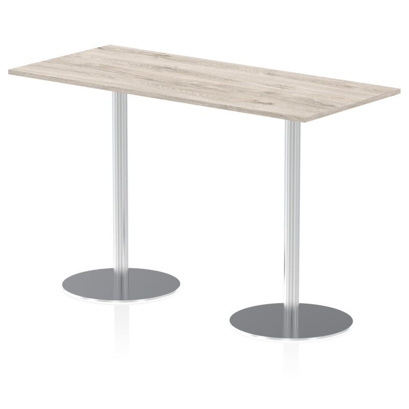 italia rectangular poseur table silver leg