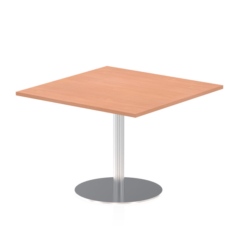italia square poseur table silver leg