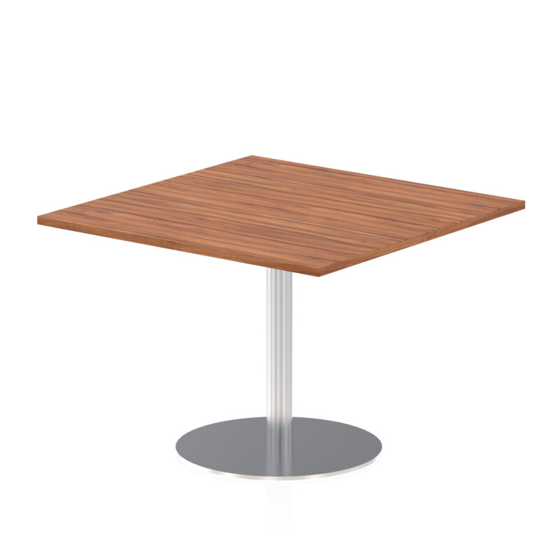 italia square poseur table silver leg