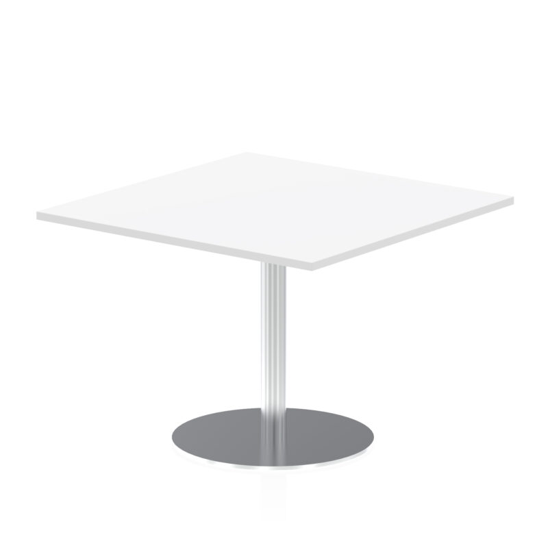 italia square poseur table silver leg