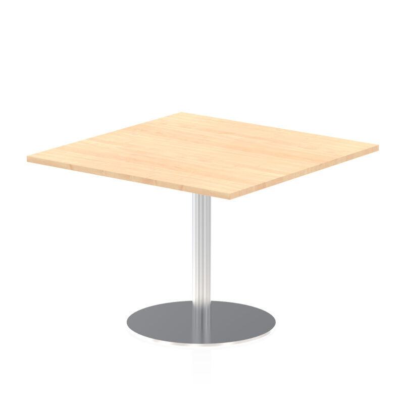 italia square poseur table silver leg