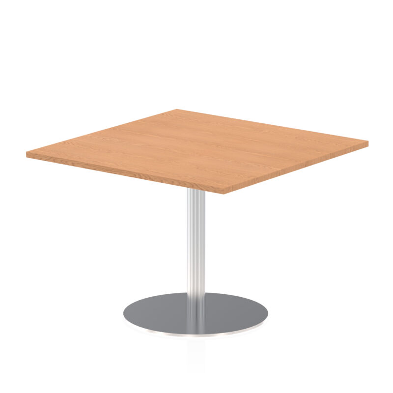 italia square poseur table silver leg