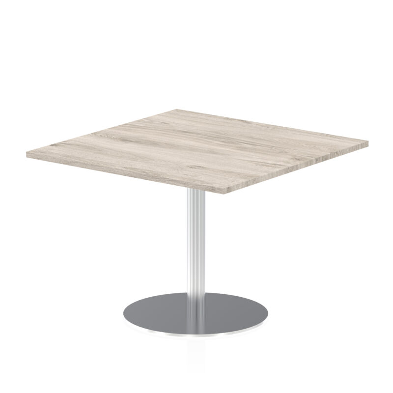 italia square poseur table silver leg