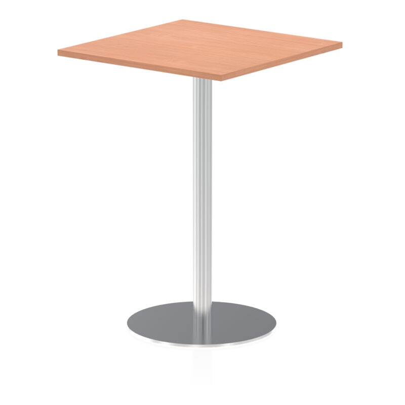 italia square poseur table silver leg