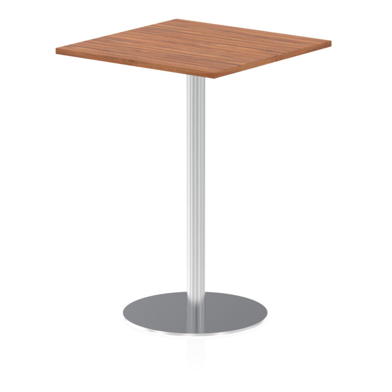 italia square poseur table silver leg