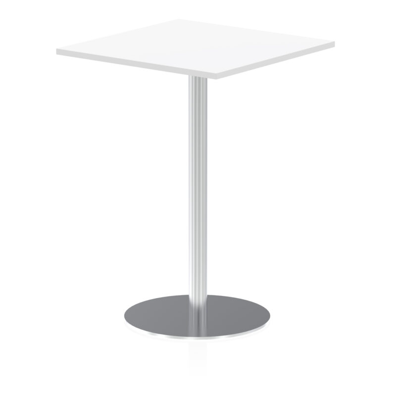 italia square poseur table silver leg