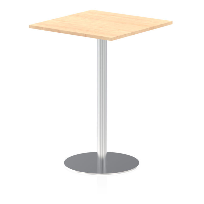 italia square poseur table silver leg