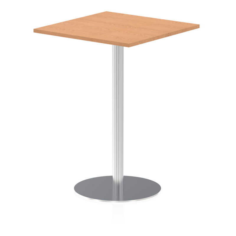 italia square poseur table silver leg
