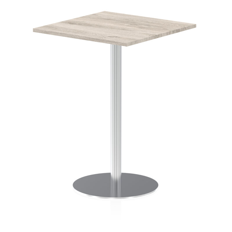 italia square poseur table silver leg