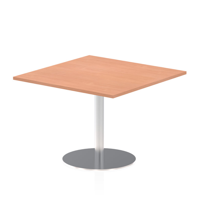 italia square poseur table silver leg