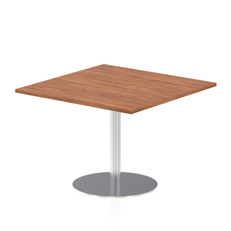 italia square poseur table silver leg