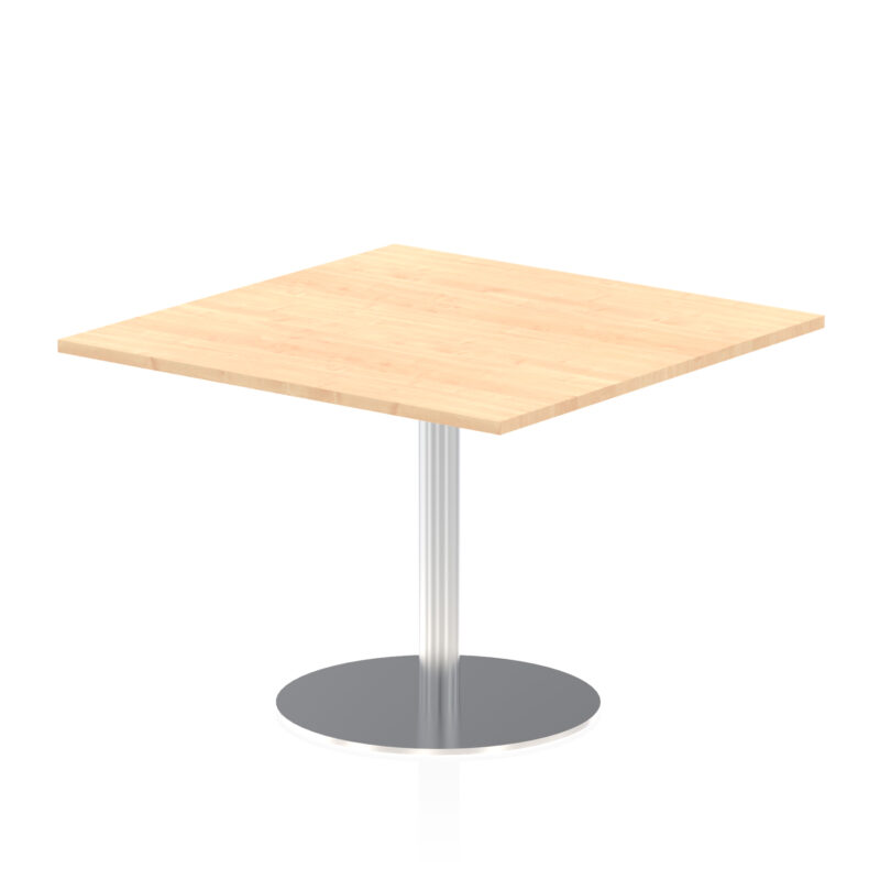italia square poseur table silver leg