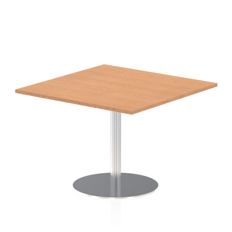 italia square poseur table silver leg