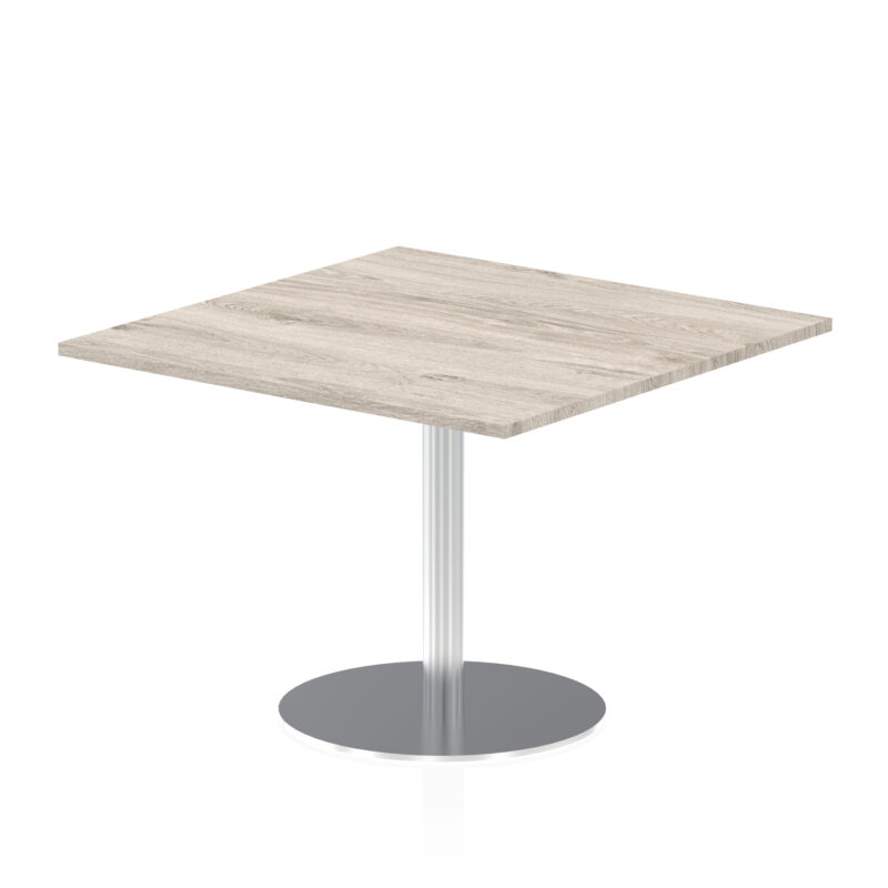 italia square poseur table silver leg