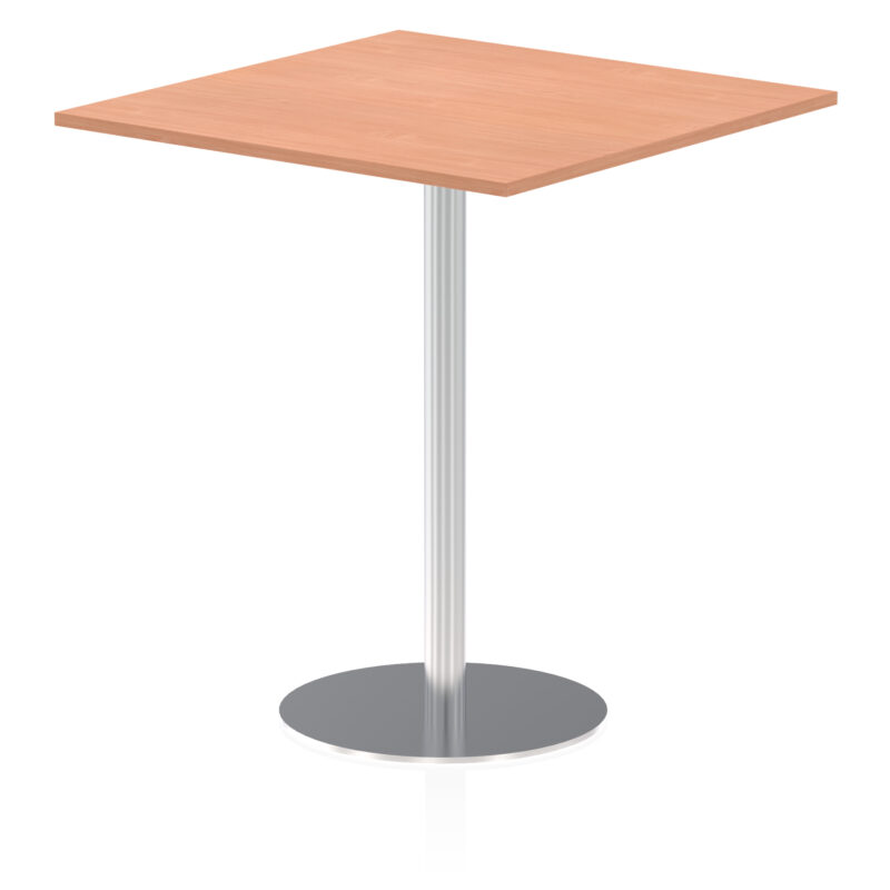 italia square poseur table silver leg