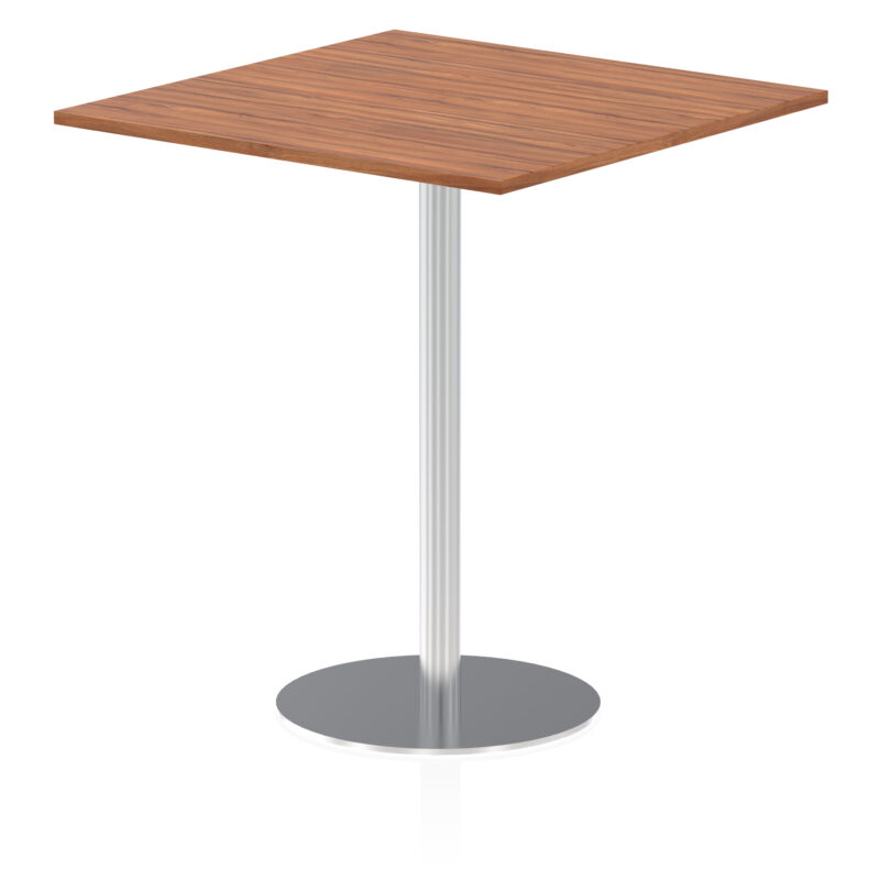 italia square poseur table silver leg