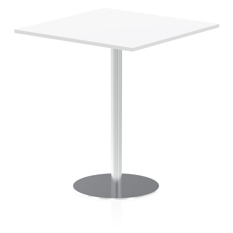 italia square poseur table silver leg