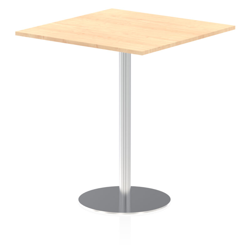 italia square poseur table silver leg