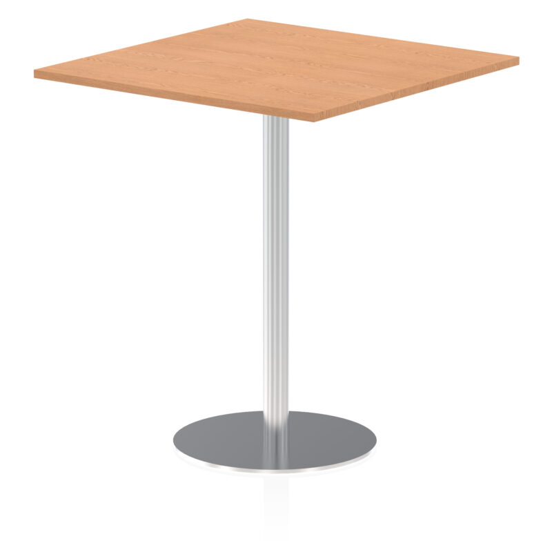 italia square poseur table silver leg