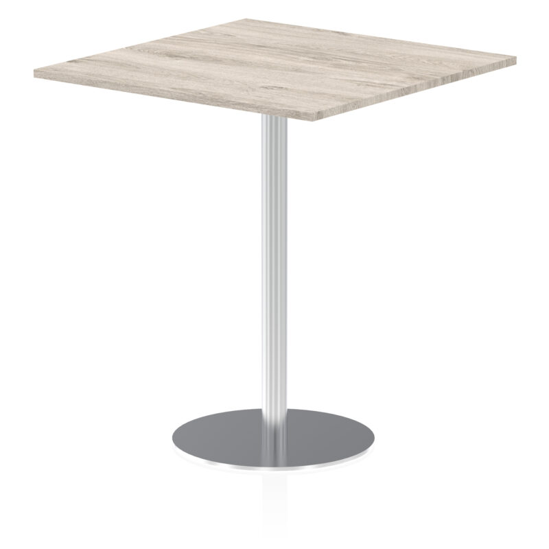 italia square poseur table silver leg