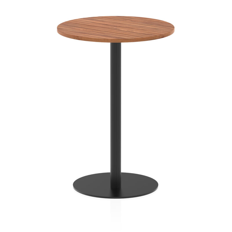 italia round poseur table black leg