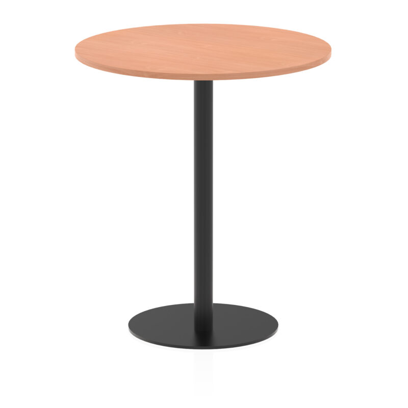 italia round poseur table black leg
