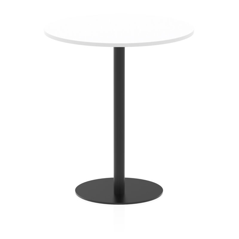 italia round poseur table black leg