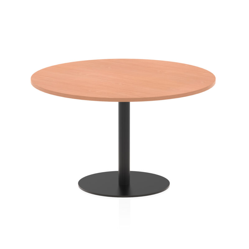 italia round poseur table black leg