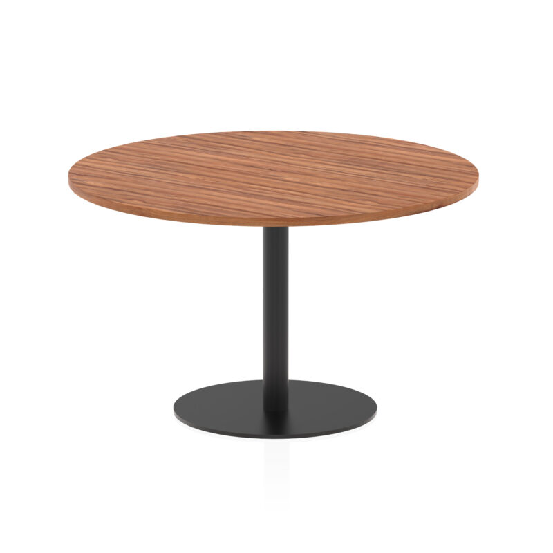 italia round poseur table black leg