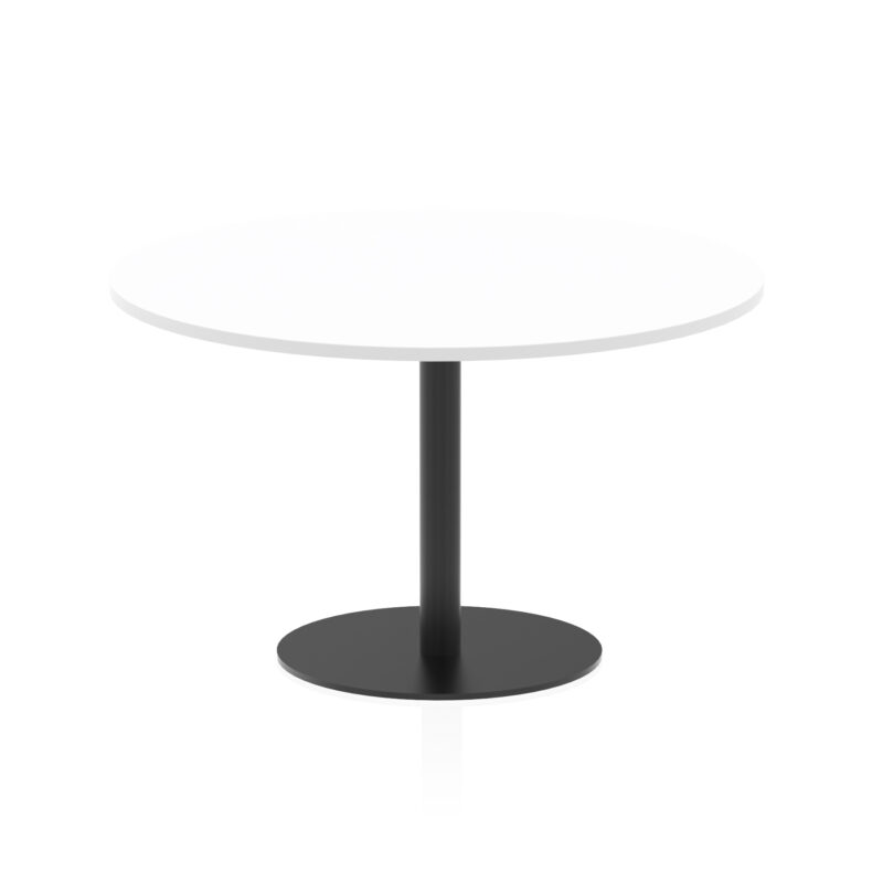 italia round poseur table black leg