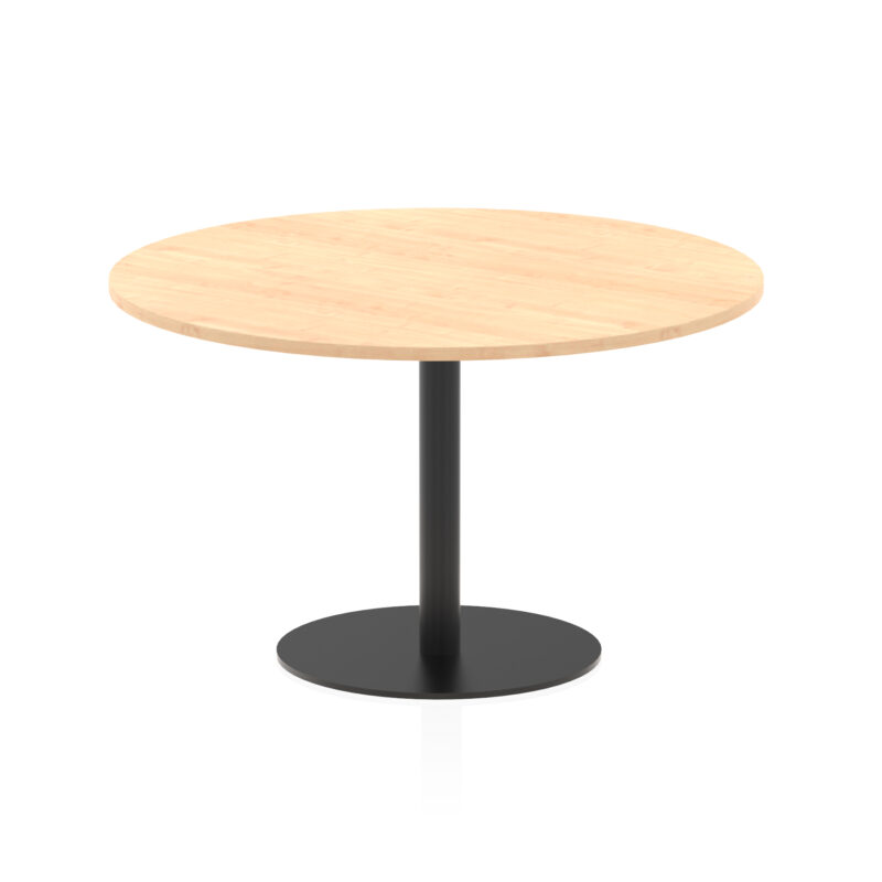italia round poseur table black leg