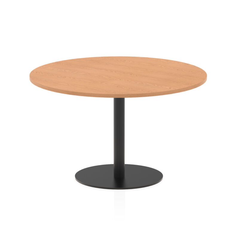 italia round poseur table black leg