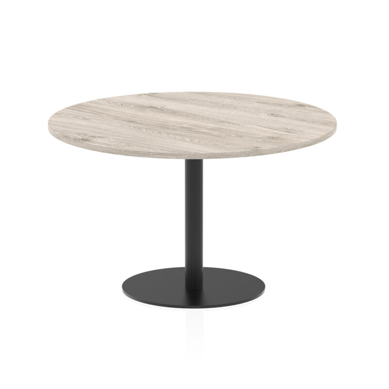 italia round poseur table black leg