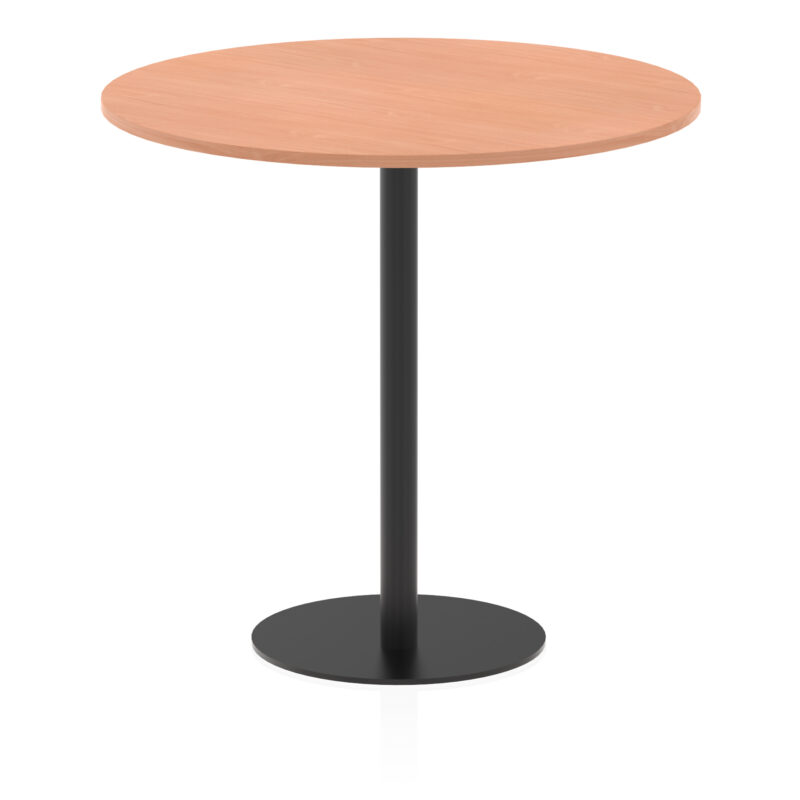 italia round poseur table black leg