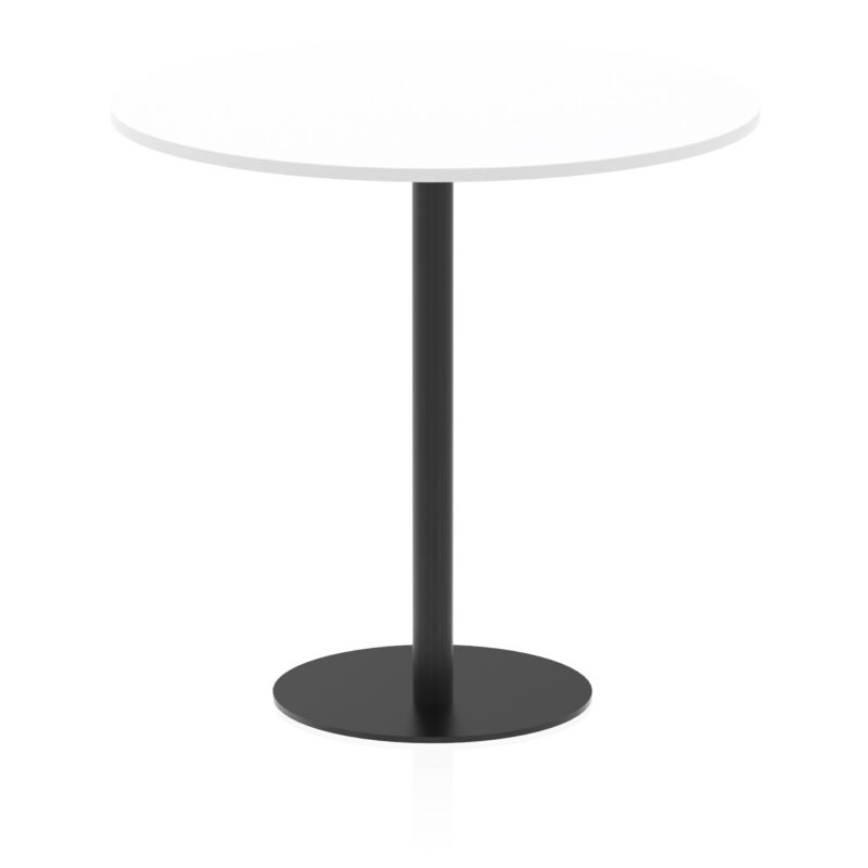 italia round poseur table black leg