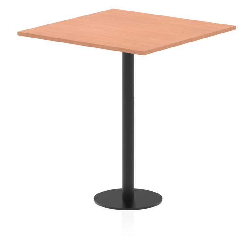 italia square poseur table black leg